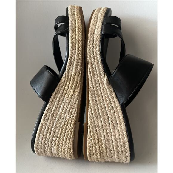 Michael Kors Sidney Espadrille Wedge Sandals Women’s US 7 Black -Worn 1x In Home - Picture 10 of 14